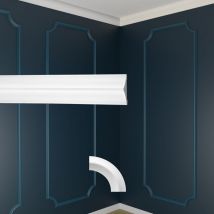 Marbet Design - Stuckverzierung Styropor weiß - Wandkasetten Stuckrahmen Rahmung Wandvertäfelung: 20 Meter (10 Leisten), Flachleiste B-42