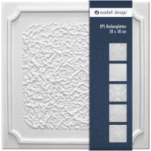 Deckenplatten 50x50cm Styropor Eps Weiß 34 Dekore, Marbet Deckenverkleidung: Antik, 2 M² / 8 Platten