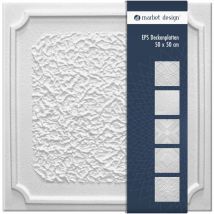 Deckenplatten 50x50cm Styropor EPS weiß 34 Dekore, Marbet Deckenverkleidung: Antik, Max Paket (bester Preis)