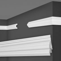Marbet Design - Wandleisten hdps Kunststoff weiß Flachleisten Stuckleisten Zierleisten Profile: HW-2 - 40x20 mm, Max. Paket (bester Meterpreis)