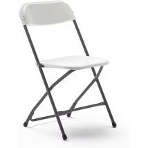 Marbueno - Chaise Pliable Résine Blanche 44x44x79 cm Catering, Plage et Camping 10532