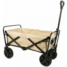 Marbueno Chariot Multiusages Pliable Acier 150 KG Beige Jardin, Plage et Camping 86X50X59 cm