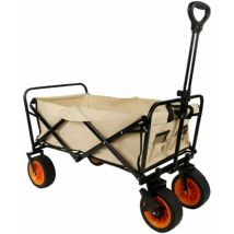 Marbueno - Chariot Multiusages Pliable Acier 200 kg Beige Jardin, Plage 86X50X59 cm