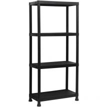 Marbueno - tagère 4 Étagères Plastique Noir 61x31x131 cm Jardin 10537