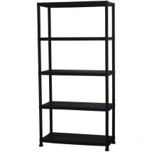 Marbueno - tagère 5 Niveaux Plastique Noir 90x40x180 cm Jardin 10539