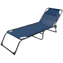 Marbueno Stahl-klappliege Mit Garten Und Pool Kissen 190x58x27 Cm Blau 10003 - Brand Ean: 8435631900030