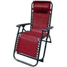 Marbueno Liegestuhl Faltbar Stahl Bordeaux 90x108 Cm