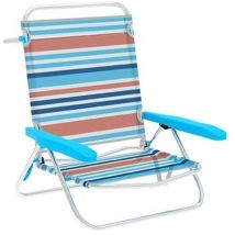 Aluminium-faltstuhl - Marbueno Summer - Blaue Und Orange Streifen - 78x76x63 Cm - 5 Verstellbare Positionen