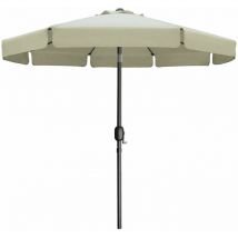 Marbueno - Parasol Acier 8 Bâtons D300 cm Polyester Beige Jardin, Piscine, Terrasse