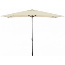 Marbueno - Parasol Acier 8 Brins 200x300 cm Polyester Beige Jardin, Piscine, Terrasse