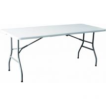 Marbueno - Table Pliable Résine Blanc 180X74X74 cm Restauration, Plage, Camping 10528