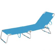 Marbueno - tumbona plegable aluminio azul playa y piscina 187x58x24 cm 10460