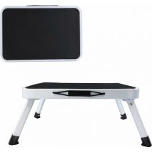 Dayplus - Marche en acier pliable à une marche, surface antidérapante, tabouret pliant jusqu'à 150 kg de capacité de charge