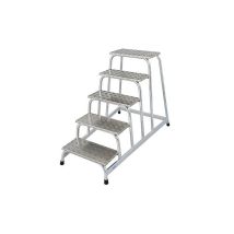 Krause – Marche-pied métal léger 5 marches – Hauteur de travail 3,00 m – Charge maximale 14 kg – Idéal pour entretien et montage