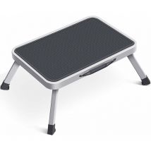 Marche Pied Pliable Escabeau 1 Marche Pliable en Acier Petit Echelle Pliant Salon Cuisine Salle de Bain bibliothèque 46x31x17.5cm
