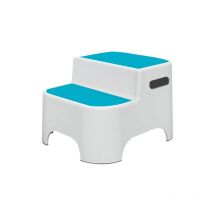 Marche pied salle de bain pour enfant double blanc/bleu Godonnier