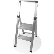 Escabeau Marchepied Solide Pliable en Aluminium - 2 Marches - Gain de place - Léger et Antidérapant