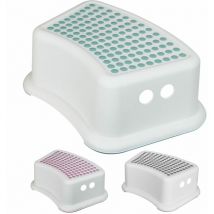 Marchepied antidérapant 13 cm en plastique - Blanc et Bleu Monsieur Bébé