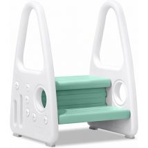Naizy - Marchepied pour enfant - 2 marches - En polyéthylène haute densité - Pour salle de bain, toilettes - Vert clair