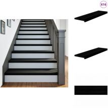 Marches d'escalier 16 pcs marron foncé 90x30x2 cm chêne massif - Marche D'escalier - Marches D'escalier - Marche D'escalier Pour Escalier En Bois
