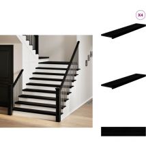 Marches d'escalier 4 pcs marron foncé 120x25x2 cm chêne massif - Marche D'escalier - Marches D'escalier - Marche D'escalier Pour Escalier En Bois