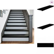 Marches d'escalier 8 pcs marron foncé 100x25x2 cm chêne massif - Marche D'escalier - Marches D'escalier - Marche D'escalier Pour Escalier En Bois