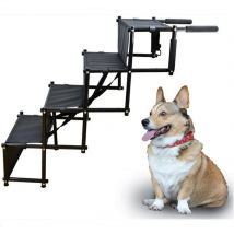 Escalier pour chien pliable pour grands et petits chiens - Rampe pour chien pour voiture 4 étapes - Noir
