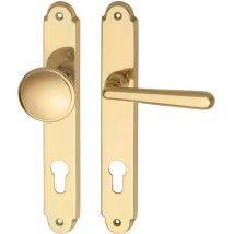 Marchesi Türbeschlag Alt Wien Wechselgarnitur Türgriff für Innentür auf Schild PZ 88 rechts, Messing poliert