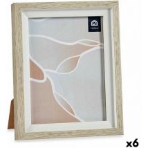 Marco de fotos 18,8 x 23,8 x 2 cm cristal beige blanco plástico (6 unidades)