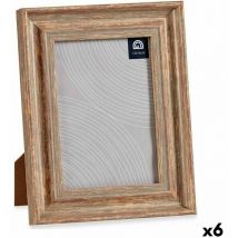 Gift Decor Marco de Fotos 19 x 2 x 24 cm Cristal Madera Marrón Cobre Plástico (6 Unidades)