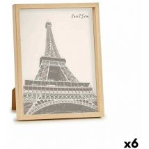 Giftdecor - Marco de fotos marrón plástico (21,7 x 2 x 26,7 cm) (6 unidades)