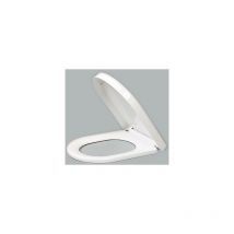 Marco Paul - 18' Standard Traditional White Wooden mdf Toilet Seat Universal Adjustable to Fit Most Toilets Oval Seat with Hinges & Parts Bathroom