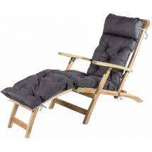 Meerweh - Ambientehome, Cuscino per sdraio, ca. 195 x 49 x 10 cm, cuscino imbottito, grigio, edizione 20070