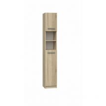 MARELLO - Colonne de salle de bain style moderne - 183x32x30 - 2 portes+étagères