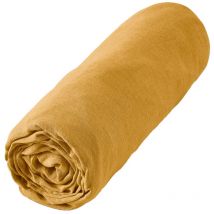 Altobuy - margaux - Drap Housse 160x200cm Lin Lavé Coloris Miel