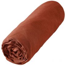 MARGAUX - Drap Housse 180x200cm Lin Lavé Coloris Paprika