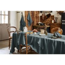 Margaux - Nappe Rectangulaire 170x250cm Lin Lavé Coloris Ardoise