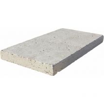 Margelle 5cm Travertin 1er Choix - Crème - 40x100x5cm Bord Rond - Vieilli - Vendu à l'unité