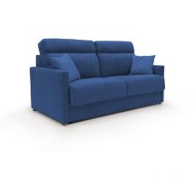 Margot Sofá cama convertible en tela suave impermeable 196 cm (mat. 160x197) Azul