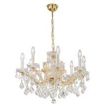 Maria louise - Klassischer 8-Arm-Kronleuchter aus Kristall, poliertes Gold, 8x E14 - Kolarz