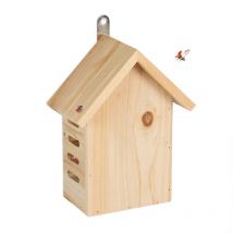 Marienkäferhaus, Marienkäferhotel Garten, zum Aufhängen, Holz unbehandelt, Insektenhotel Marienkäfer, natur - Relaxdays