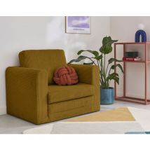 Bestmobilier - Marilia - fauteuil - convertible déplimousse - en velours côtelé