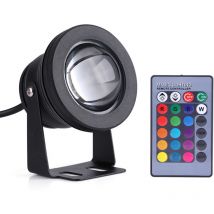 Zoternen - Marine Boot Yacht 10W 12V rgb led Spot Licht Regenschutz Lampe mit Fernbedienung Schwarz