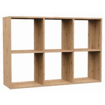 Hucoco - marion - Estantería modular con 6 cubos - Librería con 6 compartimentos - 110x30x75 cm - Mueble de almacenaje