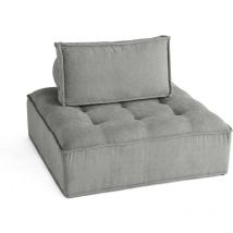 Marisol - module d'assise - velours texturé - gris