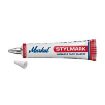 Tube marqueur a bille indelebile toutes surfaces stylmark -5 teintes blanc