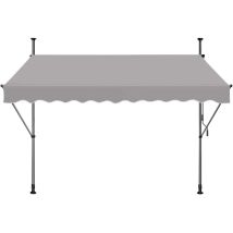 Markisen Klemmmarkise Balkonmarkise, Einziehbar Balkon-sichtschutz Balkonbespannung Witterungsbeständig Und Wasserabweisend(hellgrau 300120cm) Naizy