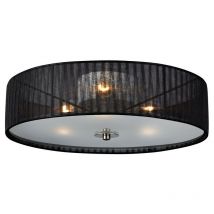 Markslojd BYSKE - 3 Light Indoor Flush Zylindrische Deckenleuchte Schwarz, E14