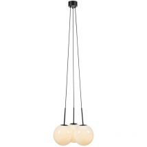 Markslojd DIONE Lámpara Colgante de Techo Redonda 3 Globos Blanco, Negro