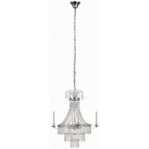 Marielund - Lampadario in cristallo a 3 luci con plafoniera cromata, attacco E14 - Markslojd